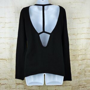 Leetha Back T Cut Out Cashmere Sweater Womens XS Black Pullover Grunge Goth Sexy